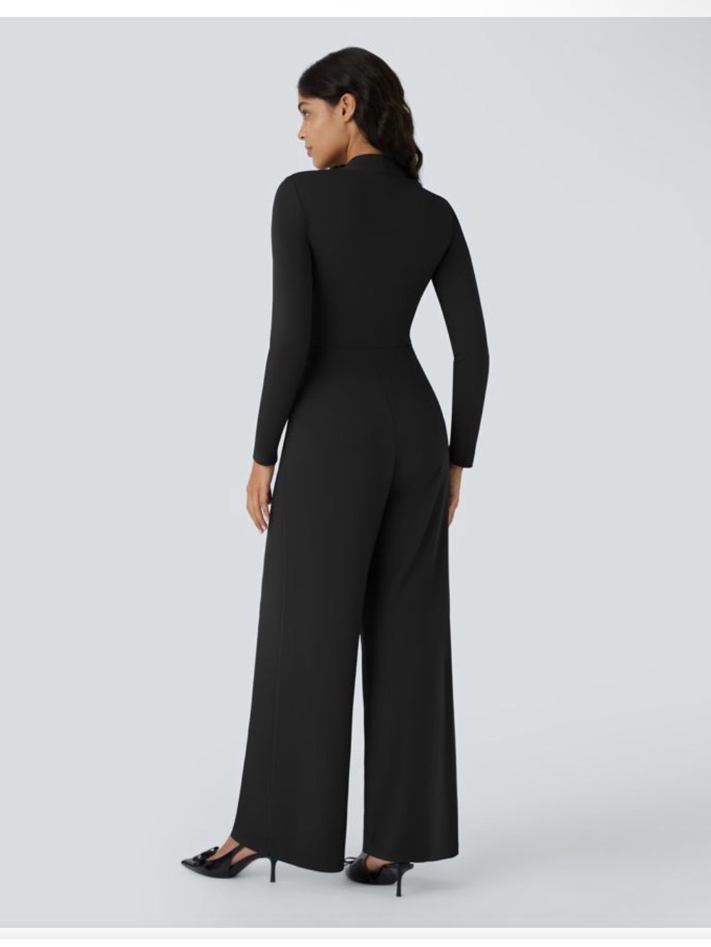 NWT Halara Long Sleeve Pocket Wide Leg Jumpsuit-Easy Peezy Size Large - Picture 2 of 10